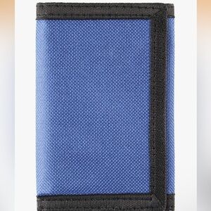 Kids blue wallet canvas coin pocket & magic sticker for toddler and teens